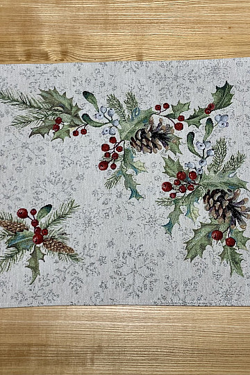 Tapestry tablecloth PINE and MISTLETTE