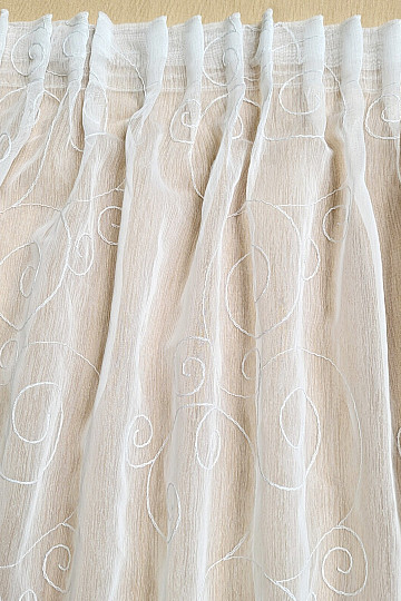 Finished curtain EMBROIDERED ORNAMENTS white