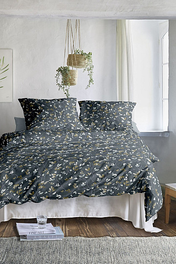 IRISETTE luxury cotton satin WAVE 8565-20 BRANCHES gray