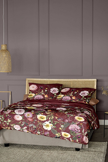 IRISETTE luxury cotton satin WAVE 8576-60 ROSE BORDEAUX