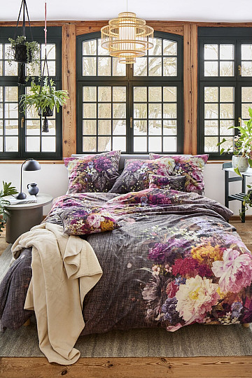 IRISETTE luxury flannel bedding ZOBEL 8551-90 KNIT FLOWERS