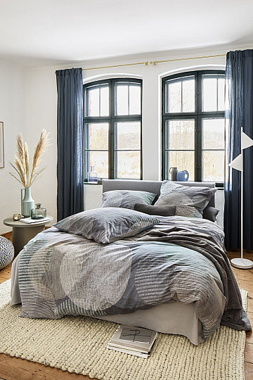 IRISETTE luxury flannel bedding ZOBEL 8553-11 GRAY WHEEL