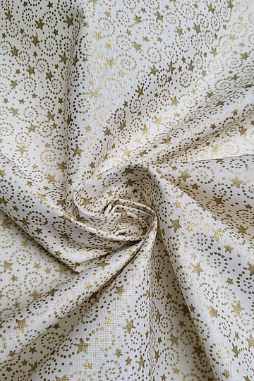 Cotton fabric CHRISTMAS STARS AND SPIRALS