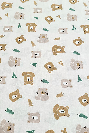 TEDDY AND BEAVER cotton fabric