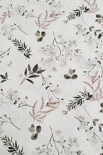Cotton fabric FINE TWIGS beige