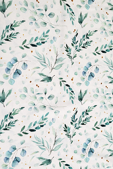 Cotton fabric FINE TWIGS green