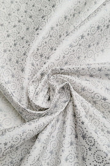 Cotton fabric MINI STARS silver