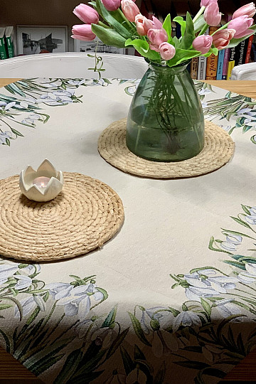 Tapestry tablecloth and scarf LITTLE SNOWFLAKES