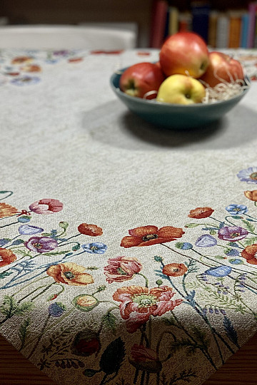 Tapestry tablecloth and scarf POPPY ROMANCE