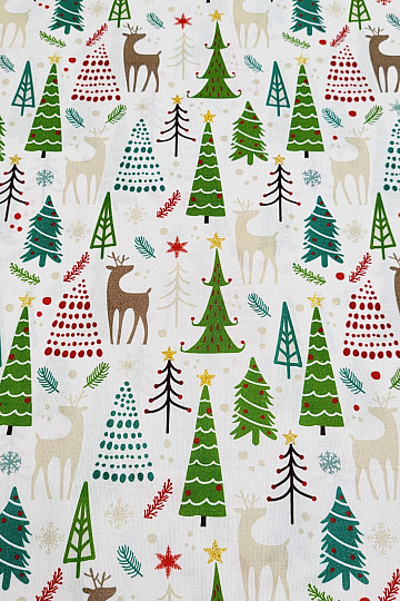 Cotton fabric CHRISTMAS FOREST