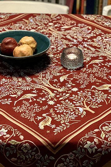 Tapestry tablecloth and scarf WILLIAM MORRIS burgundy