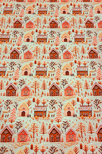 Cotton fabric CHRISTMAS VILLAGE