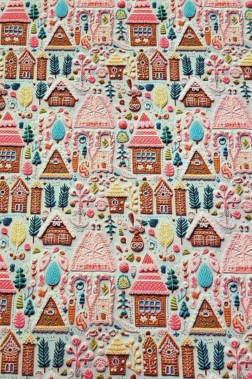 GINGERBREAD COTTAGE cotton fabric