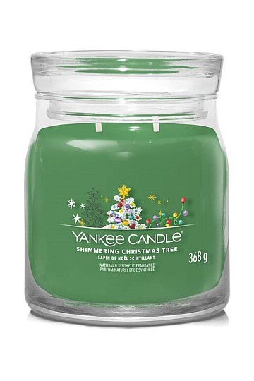 candle YC fragrance SHIMMERING CHRISTMAS TREE GLASS MEDIUM 2 wicks