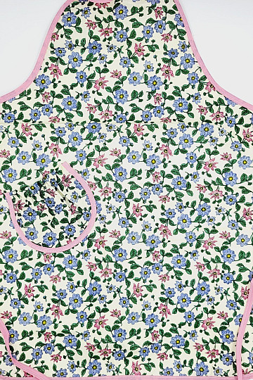 Apron with bib PINK HEM
