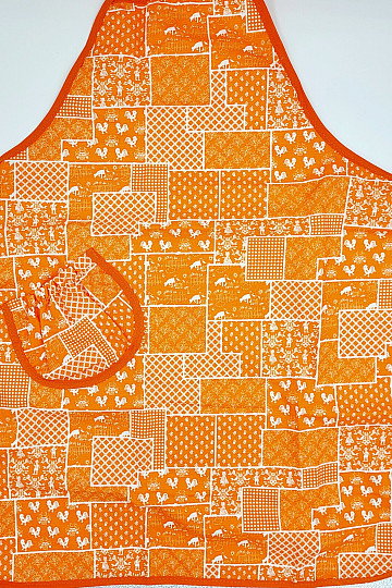 Apron with bib ORANGE