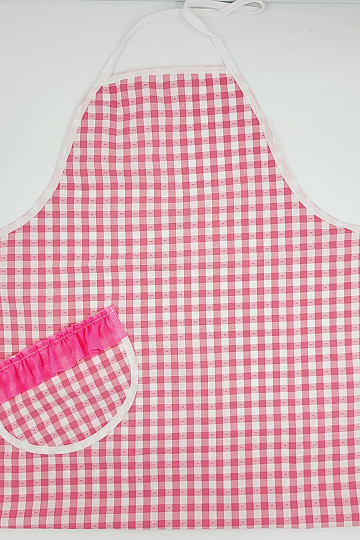 Apron with bib PINK HEART
