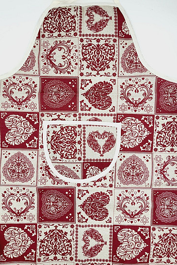 Apron with bib PATCHWORK HEART