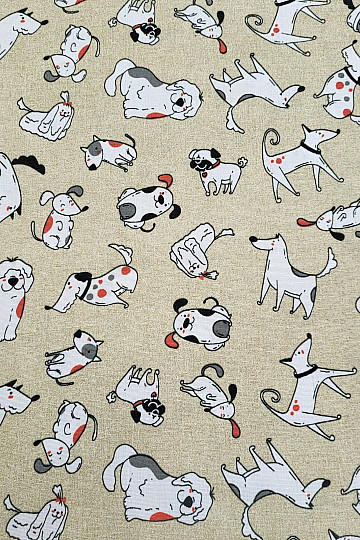 Decorative fabric DOGS SMILE