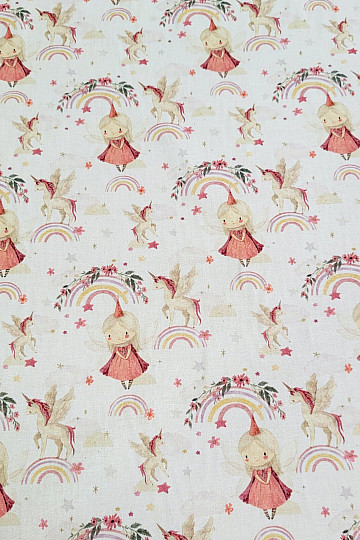 Cotton fabric RAINBOW FAIRY