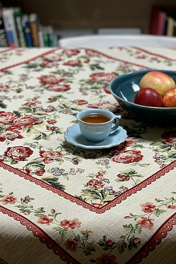 Tapestry tablecloth and scarf LARGE ROSE LACE