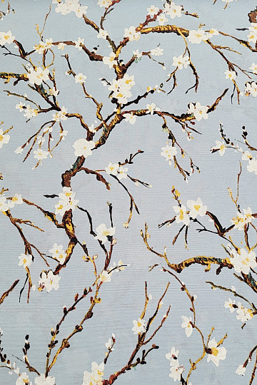 Decorative fabric CHERRY BLOSSOM blue