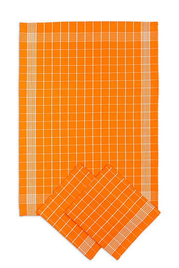Cotton towels NEGATIVE ORANGE CHECK