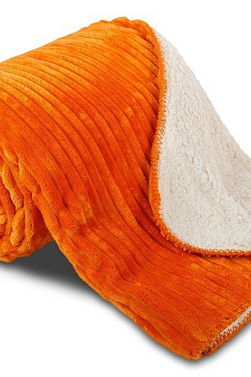 Microfiber blanket EXTRA SOFT SHEEP plastic design - cinnamon