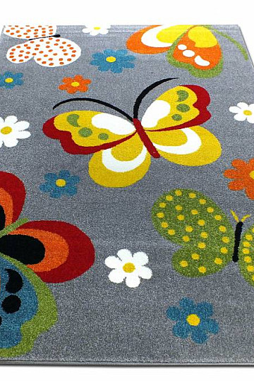 Children's carpet MONDO NEW Butterflies gray