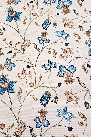 Decorative fabric DAKOTA BLUE SMALL FLOWERS