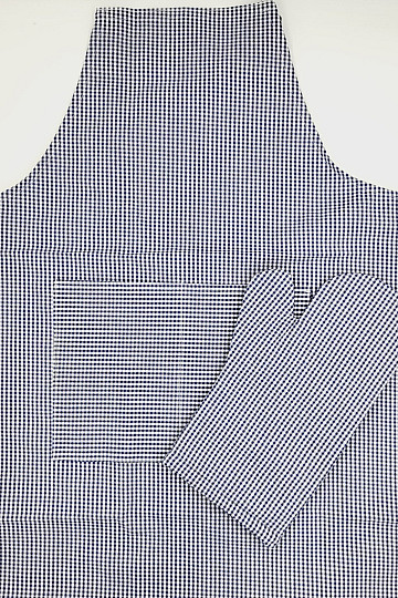APRON WITH GLOVES blue check