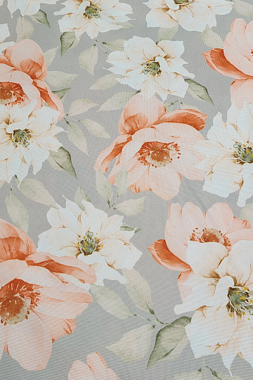 Decorative fabric OXFORD ORANGE FLOWER