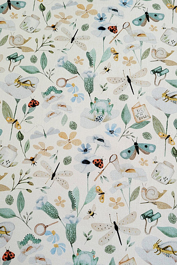 Cotton fabric FABRIC FULL OF INSECTS