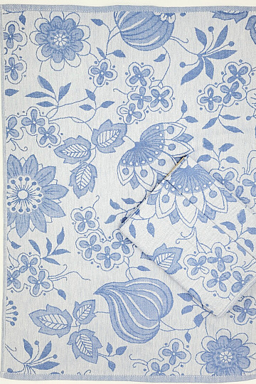 Cotton towels BLUE FLOWERS
