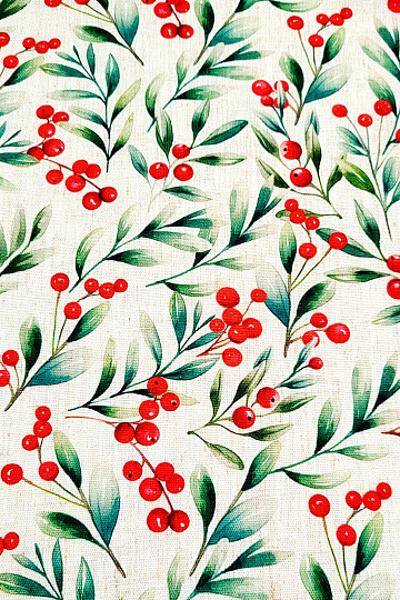 Decorative fabric CHRISTMAS BERRIES