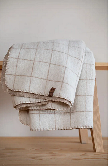 Blanket DF MERANO CHECKERED BEIGE