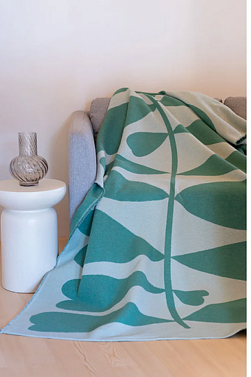 Blanket DF LUCA LARGE LEAVES GREEN