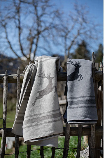 Blanket DF LUCA DEER JUMPING GREY