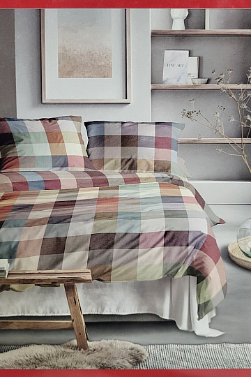 IRISETTE luxury flannel bedding ZOBEL 8600-90 MULTI CHECK