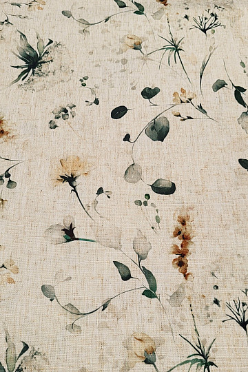 Decorative fabric LATE FLOWERS ochre