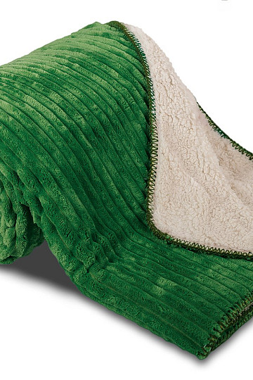 Microfiber blanket EXTRA SOFT SHEEP plastic design - green