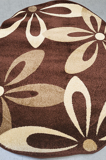 Oval rug Cocoa dark brown FLOWER
