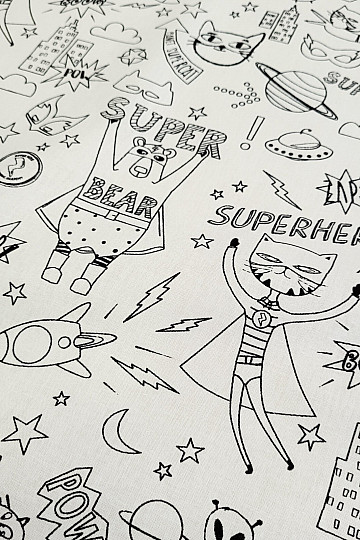 SUPERHEROES painting fabric