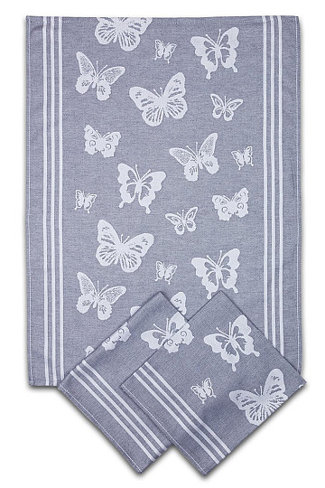 Towels BUTTERFLIES GREY 3pcs