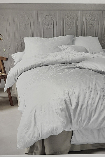 Luxurious cotton damask RIO WHITE