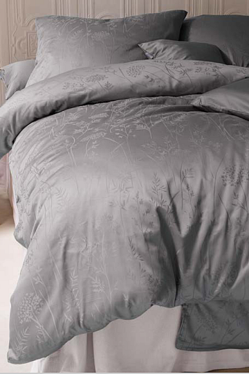 Luxurious cotton damask RIO DARK GREY