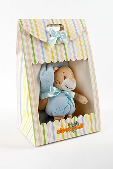 Blue teddy bear baby gift set