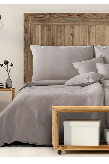 LINEN BEDDING LENA brown
