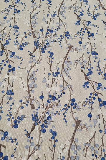 Decorative fabric TREE BUBBLES BLUE