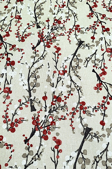 Decorative fabric TREE BUBBLES RED